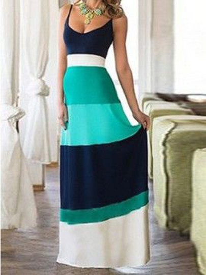 light-blue-color-block-condole-belt-bohemian-maxi-dress